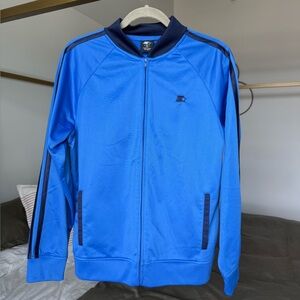 Start Blue Track Jacket with Black Stripes Boys XXL Y2K Boy Band Zip Up Sweater
